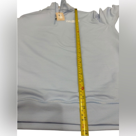 NEW!Peter Millar Pullover Mens L Blue Perth Mini Stripe Stretch Quarter Zip Golf - Picture 11 of 11